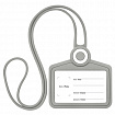 Бейдж горизонтальный для пропуска и ID-карт, СИЛИКОНОВЫЙ, 54х85 мм, шнурок 42 см, серый, BRAUBERG, 238909