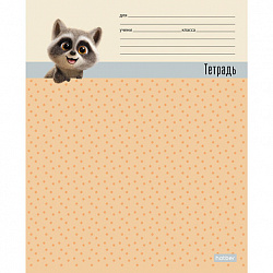Тетрадь 18 л., HATBER, клетка, обложка картон, "ВОТ ЕНОТ" (микс в спайке), 096746, 18Т5В1