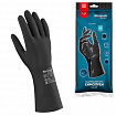 Перчатки неопреновые MANIPULA ХИМОПРЕН, хлопчатобумажное напыление, К80/Щ50, размер 9-9,5, L (большой), черные, CG-973