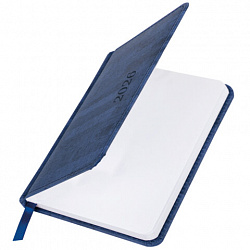 Еженедельник датированный 2026 МАЛЫЙ ФОРМАТ 95х155 мм, А6, BRAUBERG "Wood", под кожу, синий, 117195