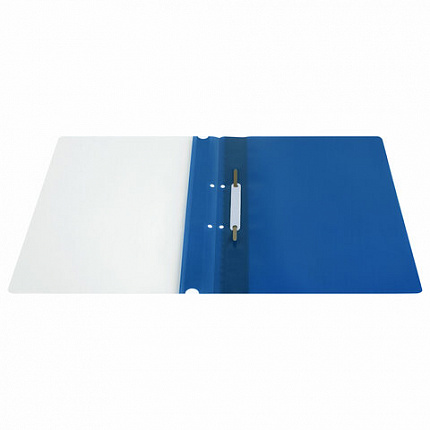 Скоросшиватель пластиковый с перфорацией STAFF, А4, 100/120 мкм, синий, 271719