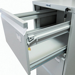 Шкаф картотечный ПРАКТИК "AFC-04", 1320х470х646 мм, 4 ящика, для 220 подвесных папок, формат папок Foolscap или A4 (БЕЗ ПАПОК)