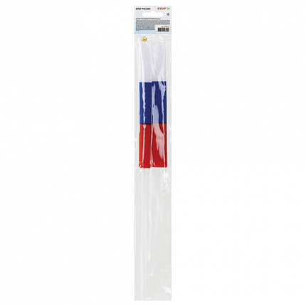 Флаг России ручной 20х30 см, без герба, с флагштоком, BRAUBERG/STAFF, 550181, RU13