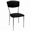 Стул для столовых, кафе, дома РС23, серебристый каркас, экокожа черная