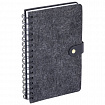 Ежедневник недатированный, А5, 135х210 мм, BRAUBERG "Felt", на гребне, войлок, застежка на кнопке, 160 л., черный, 117132