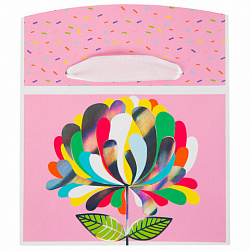 Пакет-коробка подарочный (1 штука) ассорти "Happy Birthday"/"Цветок", глиттер/тиснение фольгой, ламинация 15х9х11 см, 81273, 90074, 81273