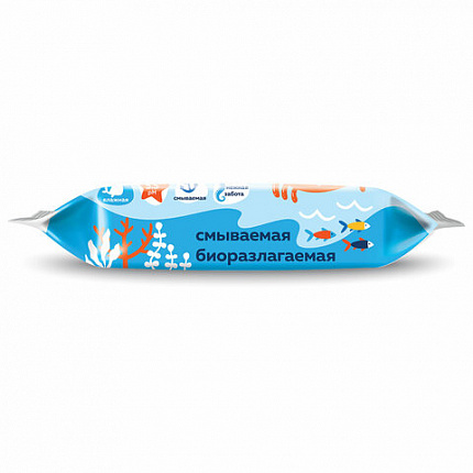 Бумага туалетная влажная детская 42 шт., БИОРАЗЛАГАЕМАЯ, смываемая, LAIMA Kids, 115223