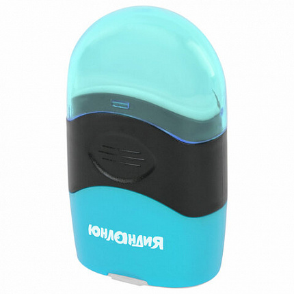 Точилка с контейнером и ластиком ЮНЛАНДИЯ "ДВА В ОДНОМ", яркие цвета ассорти, 272510