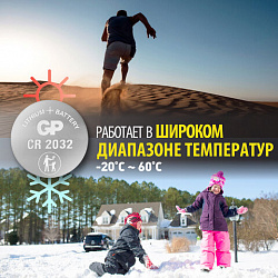 Батарейка литиевая GP Lithium CR2032 "таблетка, дисковая, кнопочная" 1 шт., блистер (отрывной блок), CR2032-7CR5