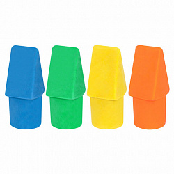 Ластики-колпачки BRAUBERG "Eraser Caps", НАБОР 12 ШТУК, яркие цвета ассорти, блистер, 271994