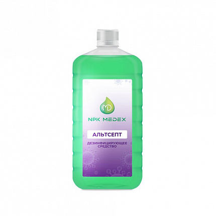 Антисептик для рук и поверхностей спиртосодержащий (70%) 1 л АЛЬТСЕПТ, дезинфицирующий, жидкость, крышка