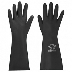 Перчатки латексные КЩС-2 STRONG химически устойчивые, тактильные, чёрные, размер 8-8,5, M (средний), RABBITEX (РАББИТЕКС) EXPERT, 609267