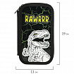 Пенал ЮНЛАНДИЯ, 2 отделения, ламинированный картон, конгрев, 19х11 см, "RAWR", 271538
