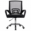 Кресло CROMEX (КРОМЕКС) "Top CH-695", ХРОМ, с подлокотниками, сетка/ткань TW, черное, 533066