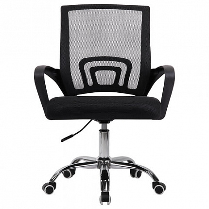 Кресло CROMEX (КРОМЕКС) "Top CH-695", ХРОМ, с подлокотниками, сетка/ткань TW, черное, 533066