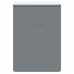 Блокнот А5 146х206 мм, 60 л., гребень, картон, жесткая подложка, клетка, BRAUBERG "Minimal Classic", 116426