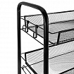 Этажерка (тележка) BOOMHOUSE (БУМХАУС) RC-003 3 яруса, на колесах, В62,5хШ42,5хГ25,5 см, металл, черная, 701455