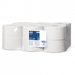 Бумага туалетная 200 метров, Tellus/TORK (Система T2) UNIVERSAL, 1-слойная, КОМПЛЕКТ 12 рулонов, 120197