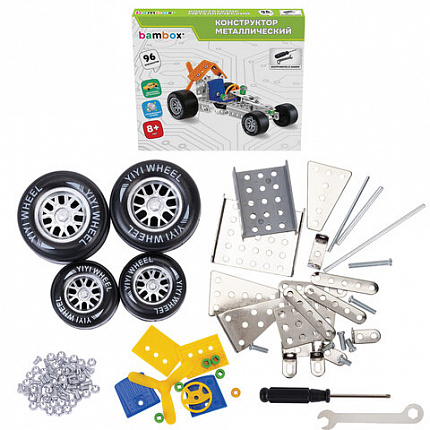 Конструктор металлический "Машинки" 4 вида ассорти, BAMBOX (БАМБОКС), 666367