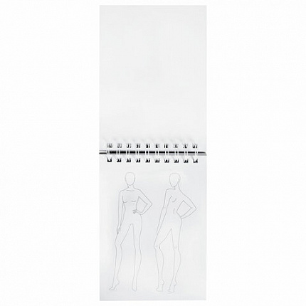 Скетчбук, С ШАБЛОНАМИ ФИГУР, бумага 160 г/м2, 145х205 мм, 60 л., гребень, подложка, BRAUBERG ART, 115073