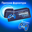 Пенал мягкий ЮНЛАНДИЯ, 2 отделения, полиэстер, "Joystick", синий, 21х6х9 см, 270274