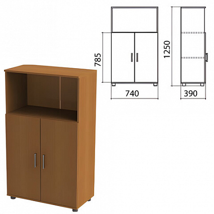 Шкаф полузакрытый "Монолит", 740х390х1250 мм, цвет орех гварнери (КОМПЛЕКТ)
