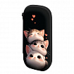 Пенал ЮНЛАНДИЯ, 1 отделение, карман, полиэстер/EVA, 22х10х5 см, "Fluffy cats", 274556