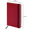Блокнот А5 (148x218 мм), BRAUBERG "Office", под кожу, 80 л., резинка, клетка, красный, 111030