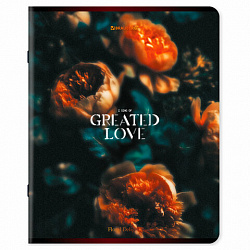 Тетрадь А5, 48 л., BRAUBERG, скоба, клетка, глянцевый лак, "Цветы", (микс в спайке), 405333