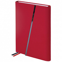 Ежедневник недатированный А5 145х213 мм BRAUBERG "Vogue", под кожу, магнитный клапан, 160 л., красный, 116225