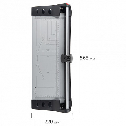 Резак роликовый BRAUBERG EXTRA A3, до 10 л., длина реза 480 мм, металлическое основание, 532326