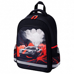 Рюкзак ПИФАГОР SCHOOL, 1 отделение, 3 кармана, "Revving car", 38x28х14 см, 274439