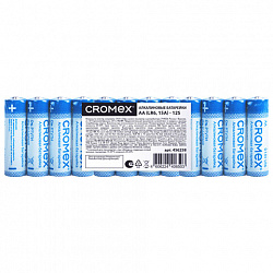 Батарейки алкалиновые "пальчиковые" КОМПЛЕКТ 12 шт., CROMEX (КРОМЕКС) Alkaline, AA (LR6,15A), спайка, 456258