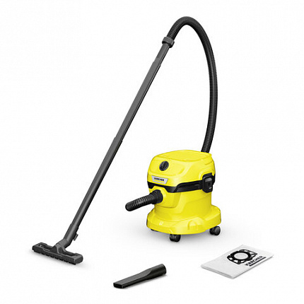 Пылесос хозяйственный KARCHER WD 2 Plus, мусоросборник 12л, мощность 1000 Вт, желтый,, 1.628-000.0
