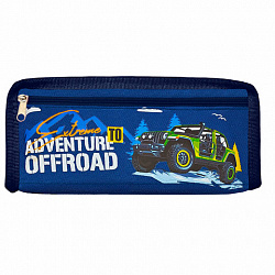 Пенал ЮНЛАНДИЯ ЮНИОР, 2 отделения, полиэстер, "Offroad", 21х8х6 см, 273813