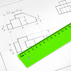 Линейка пластиковая 50 см ПИФАГОР, неоновая, ассорти, 210845