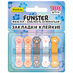 Закладки клейкие Z-сложения FUNSTER (ФАНСТЕР) "Лапки котов", 45х12 мм, 100 шт. (5 цветов х 20 листов), в диспенсере, 116691