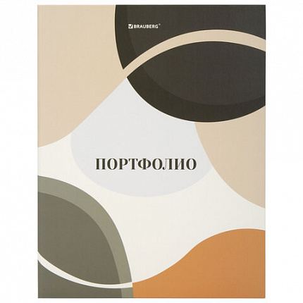 Папка-портфолио универсальная, 4 кольца, 20 файлов, 7БЦ матовая, BRAUBERG "Abstraction", 117555
