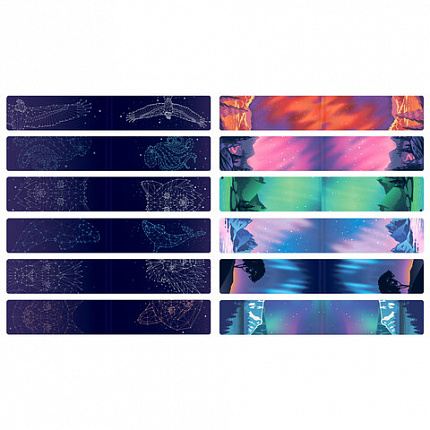 Закладки для книг МАГНИТНЫЕ, "GALAXY", набор 12 шт., 60x20 мм, BRAUBERG, 113171