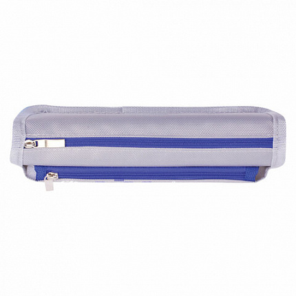 Пенал ЮНЛАНДИЯ для мальчиков, 2 отделения, мягкий, "Машина", серый, 21х6х9 см, 228983