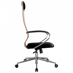 Кресло офисное BRABIX PREMIUM "Ultimate EX-800" хром, плотная двойная сетка Х2, черное/бежевое, 532913