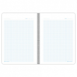 Тетрадь обложка пластик, А5, 80 л., спираль пластик, клетка, BRAUBERG "Metropolis", черный, 404745