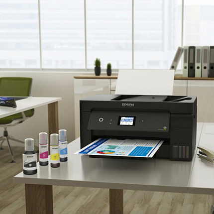 МФУ струйное EPSON L14150 "4 в 1" А3, 17 стр./мин, 4800х1200, ДУПЛЕКС, АПД, сетевая карта, Wi-Fi, СНПЧ, C11CH96403