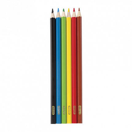 Карандаши цветные ПИФАГОР "ЖИРАФ", 6 цветов, пластиковые, классические заточенные, 181249