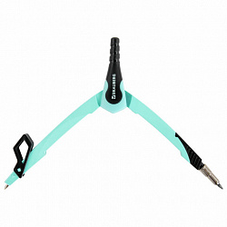 Циркуль с защитным колпачком BRAUBERG "ULTRA", 135 мм, мятный, блистер, 210820