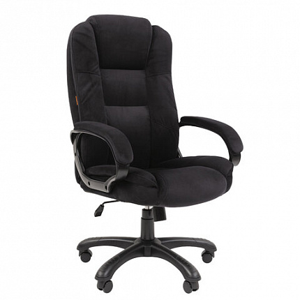 Кресло офисное Chairman CH 600, велюр, черное, 7158676