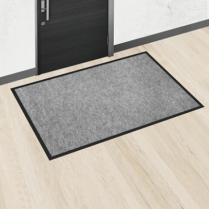 Коврик придверный 80х120 см, СЕРЫЙ, влаго-грязезащитный, 300 г/м2, мелкий рубчик, PRIMILA (ПРИМИЛА) STANDARD, 701020