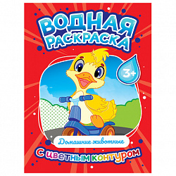 Раскраска водная с цветным контуром, 195х276 мм, 16 стр., АССОРТИ, ПП