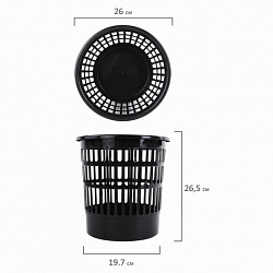 Корзина для бумаг STAFF "Basic" сетчатая, 9,5 л, черная, 237915