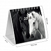 Календарь-домик настольный на гребне, 2026 г., BRAUBERG, 101х101 мм, "Символ 2026", 117278